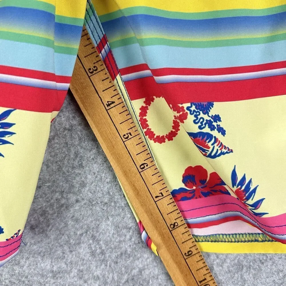 Toes On The Nose Board Shorts Mens 30 Floral Aztec Stripe Beach USA Made FLAWS*